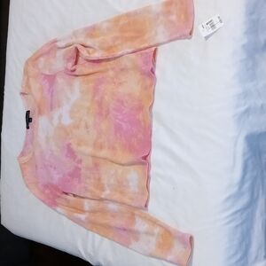 Derek Heart womens short tie dyed long John fabric sweater